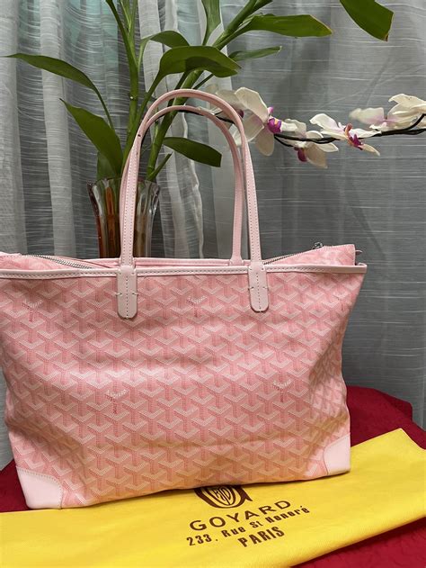 pink goyard luggage|Goyard pink tote bag.